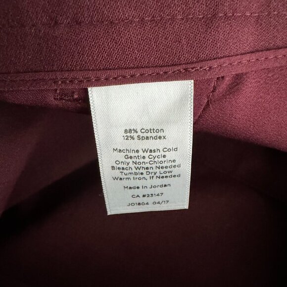 Talbots Classic Straight Pants Womens 20L‎ Burgundy Cotton Spandex NWT PT-2300 - Picture 9 of 10